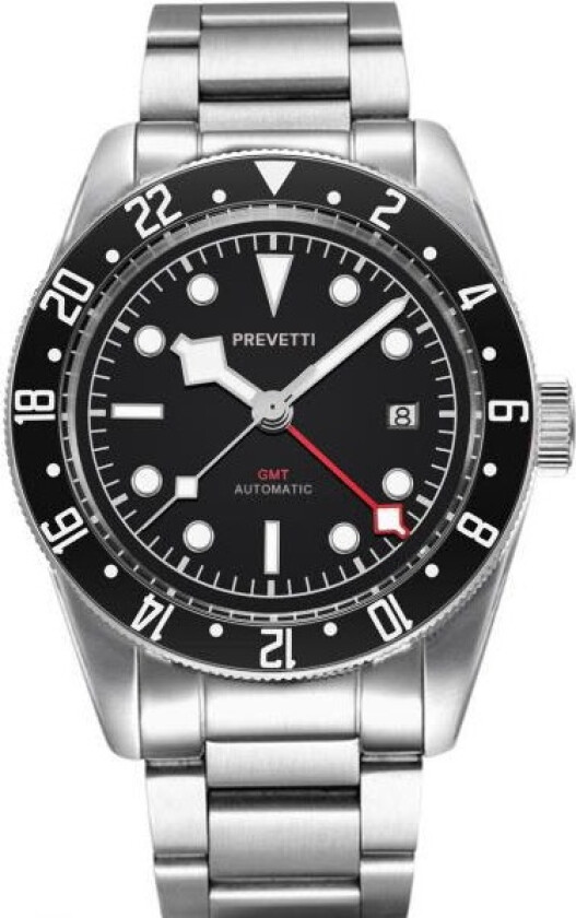 Traditions GMT Automatic PR2101 - Automatisk - Sølv - Herreklokker - Rustfritt stål - ledd m/pin - Safir