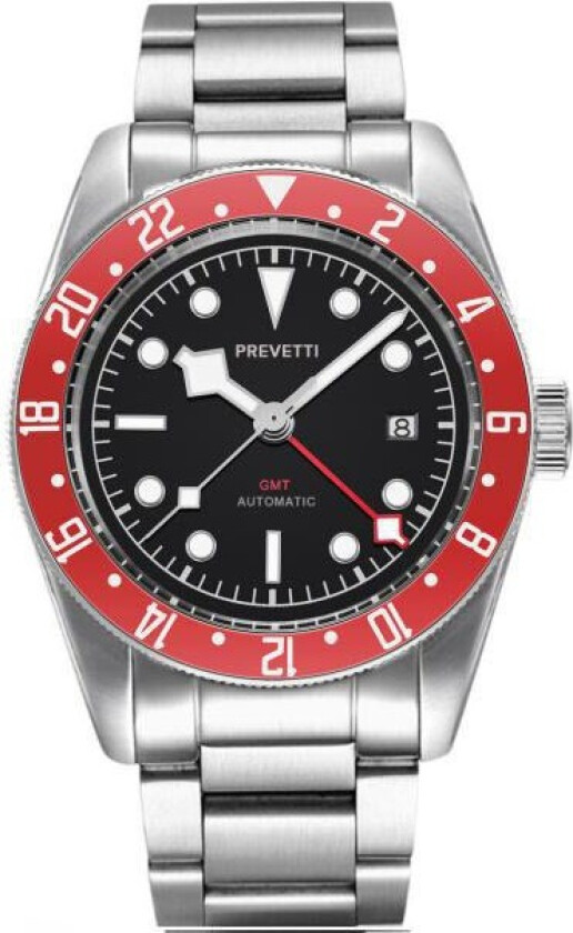 Traditions GMT Automatic PR2106 - Automatisk - Sølv - Herreklokker - Rustfritt stål - ledd m/pin - Safir
