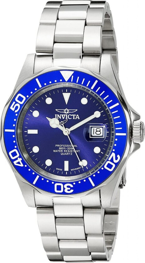 200m Pro Diver 9308 - Kvarts - Sølv - Herreklokker - Rustfritt stål - ledd m/pin - Mineral