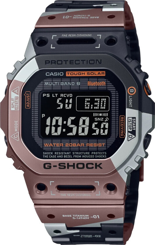 G-Shock TItanium Virtual Armour GMW-B5000TVB-1ER - Digital - Brun Sort - Herreklokker - Titanium - Safir