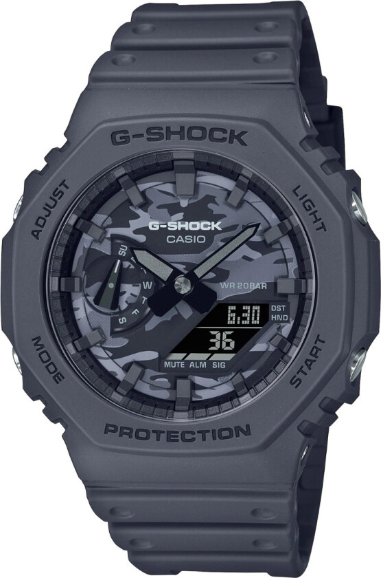 G-Shock Limited GA-2100CA-8AER - Anadigi - Sort - Herreklokker - Resin - Mineral