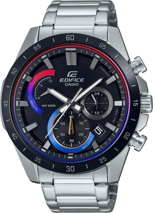 Edifice Limited EFR-573HG-1AVUEF - Kvarts - Sølv - Herreklokker - Rustfritt stål - ledd m/pin - Mineral
