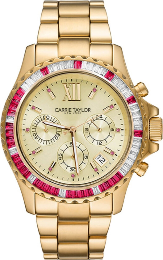 Astoria 42mm Golden Chronograph CTW1401 - Kvarts - Gull - Dameklokker - Rustfritt stål - ledd m/pin - Mineral