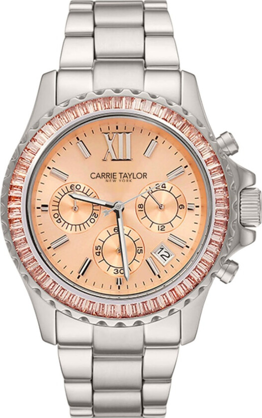 Astoria 42mm Chronograph CTW1402 - Kvarts - Sølv - Dameklokker - Rustfritt stål - ledd m/pin - Mineral