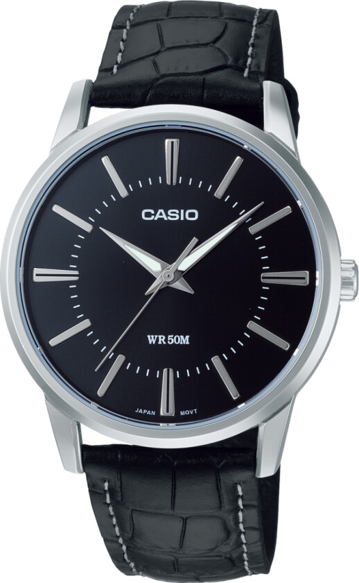 Classic MTP-1303PL-1AVEG - Kvarts - Sølv - Herreklokker - Skinn - Mineral