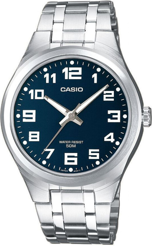 Classic MTP-1310PD-2BVEG - Kvarts - Sølv - Herreklokker - Rustfritt stål - ledd m/pin - Mineral