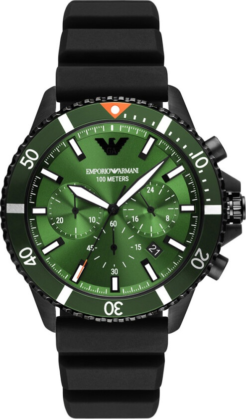 Emporio Armani Chrono AR11463 - Kvarts - Sort - Herreklokker - Silikon - Mineral