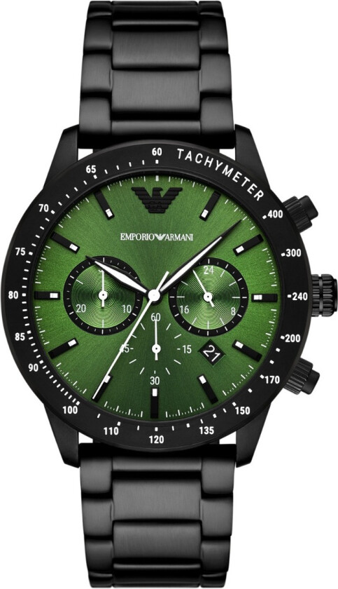 Emporio Armani Chrono AR11472 - Kvarts - Sort - Herreklokker - Rustfritt stål - ledd m/pin - Mineral