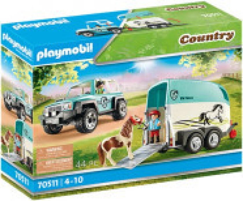 Playmobil Country - Bil Med Ponni Trailer 70511