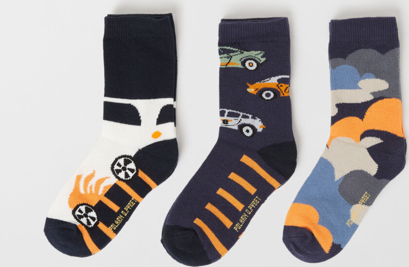 3-pakning sokker mønstrede 34 36