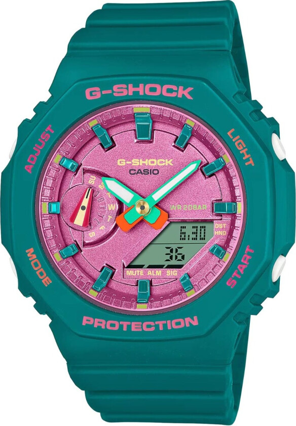 G-Shock GMA-S2100BS-3AER - Anadigi - Blå Grønn - Dameklokker - Resin - Mineral