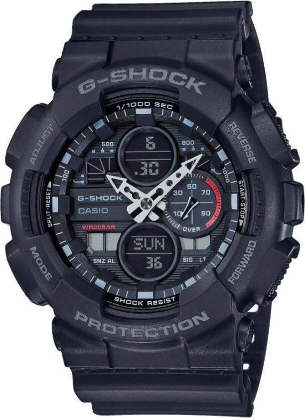 G-Shock GA-140-1A1ER - Anadigi - Sort - Herreklokker - Resin - Mineral