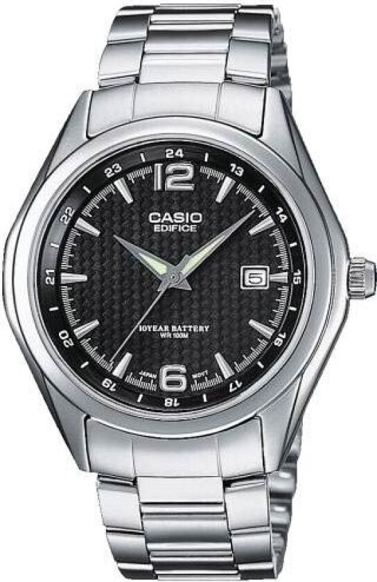 Edifice EF-121D-1AVEG - Kvarts - Sølv - Herreklokker - Rustfritt stål - ledd m/pin - Mineral