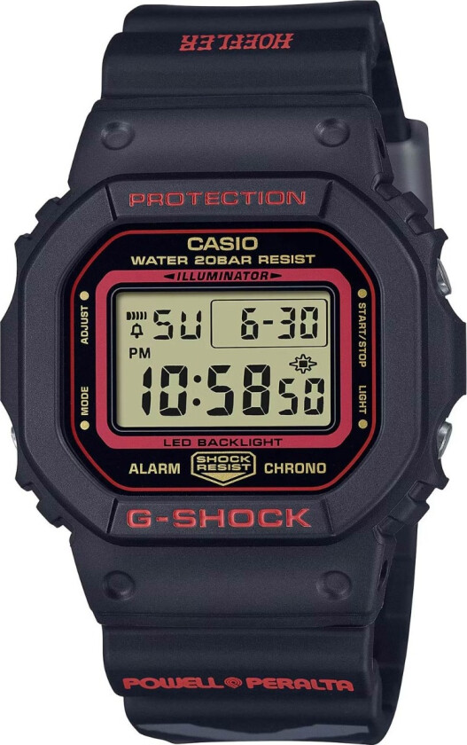 G-Shock Kelvin Hoefler x Powell Peralta Collaboration DW-5600KH-1ER - Digital - Sort - Herreklokker - Resin - Mineral