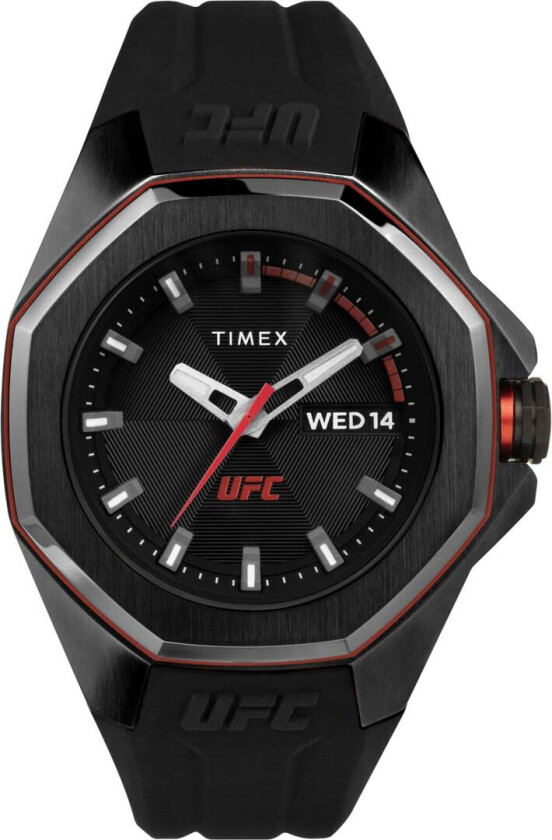 UFC Pro TW2V57300 - Kvarts - Sort - Herreklokker - Gummi - Mineral