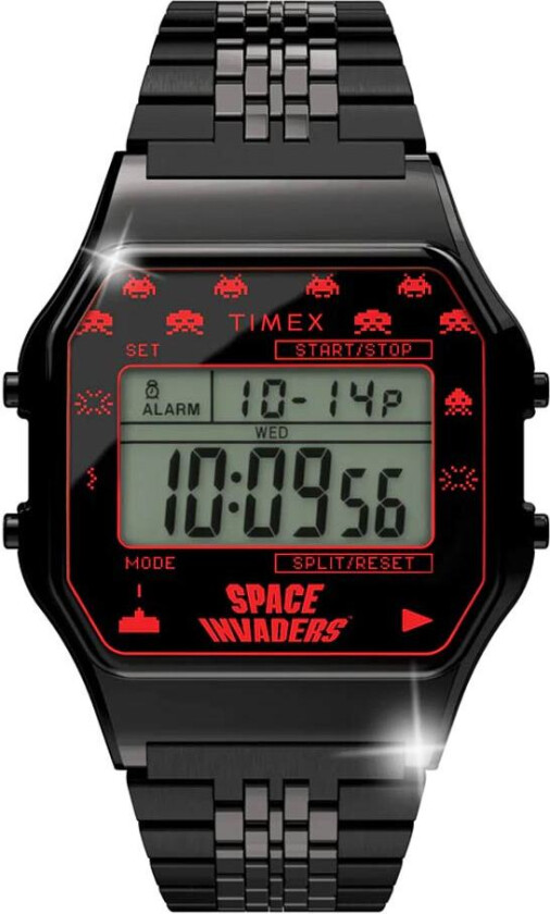80 x Space Invaders TW2V30200 - Digital - Sort - Unisex - Rustfritt stål - ledd m/pin - Akryl