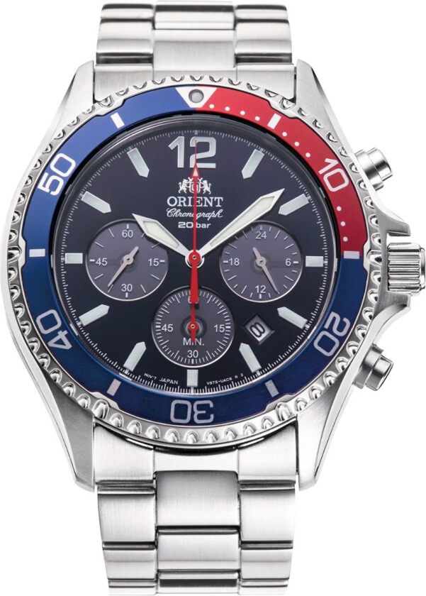 Sports Mako Solar Chronograph RA-TX0201L - Kvarts - Sølv - Herreklokker - Rustfritt stål - ledd m/pin - Safir