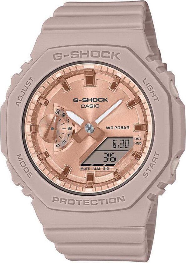 G-Shock GMA-S2100MD-4AER - Anadigi - Krem Rosa - Dameklokker - Resin - Mineral