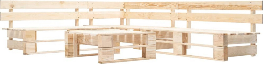 Hagemøbelsett 4 deler tre naturlig