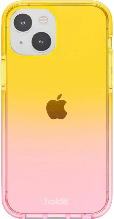 Holdit iPhone 14 / 13 Seethru Deksel - Gradient Bright Pink/Orange Juice