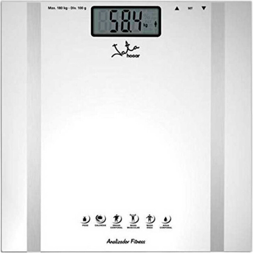 Digital baderomsvekt JATA 8436017660708 180 kg hvitt stål