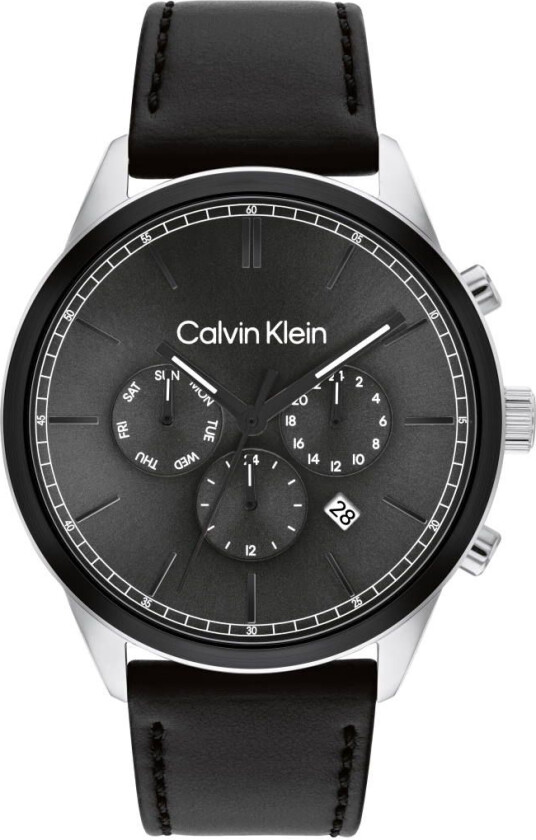 CK Infinite 25200379 - Kvarts - Sølv - Herreklokker - Skinn - Mineral
