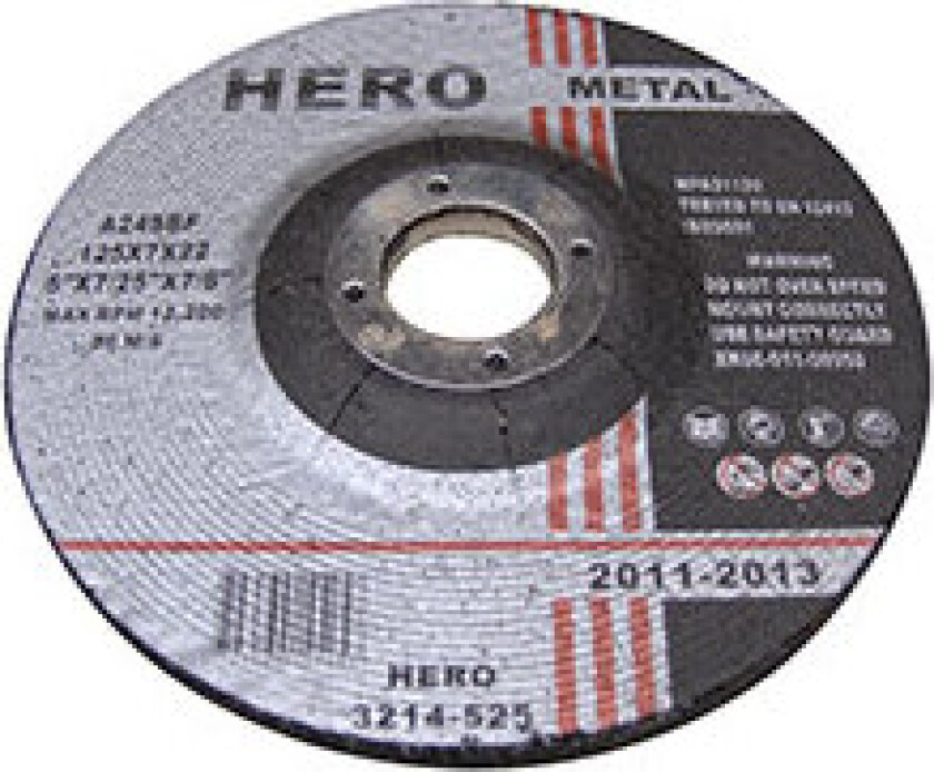 Slipeskive Ø125mm tykkelse 7,0mm - universal