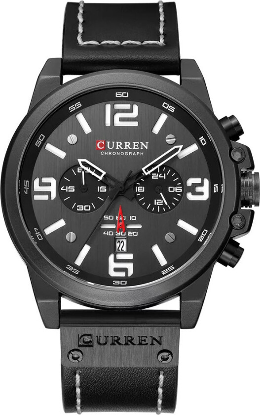 Chronograph 831401 - Kvarts - Sort - Herreklokker - Skinn - Mineral