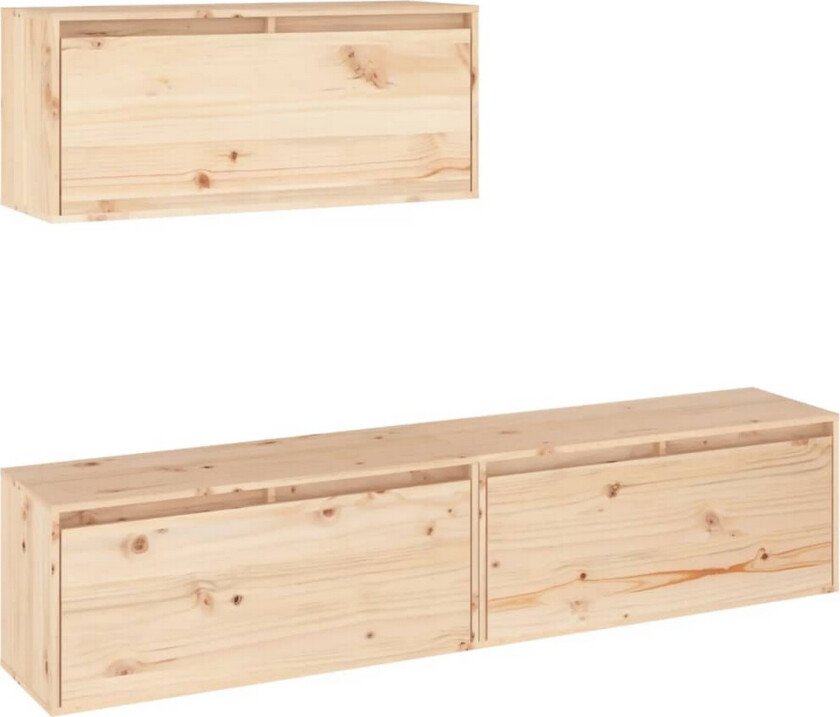 TV-benker 3 stk heltre furu