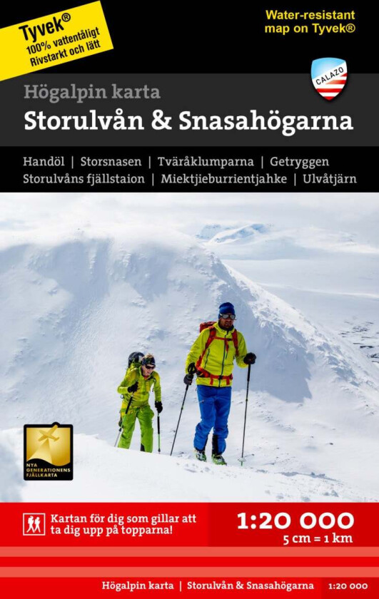 Högalpin karta: Storulvån & Snasahögarna