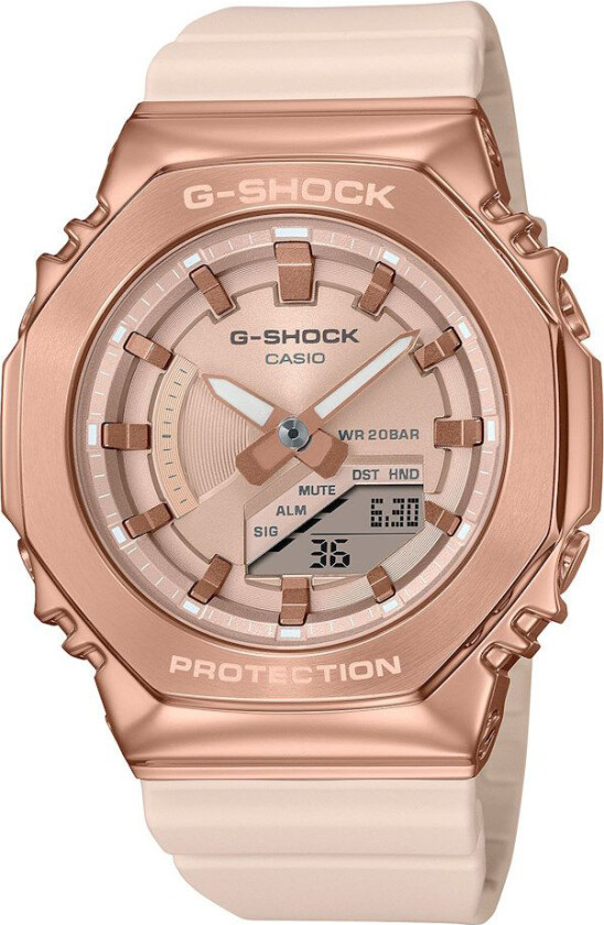 G-Shock GM-S2100PG-4AER - Anadigi - Rosegull - Dameklokker - Resinledd - Mineral