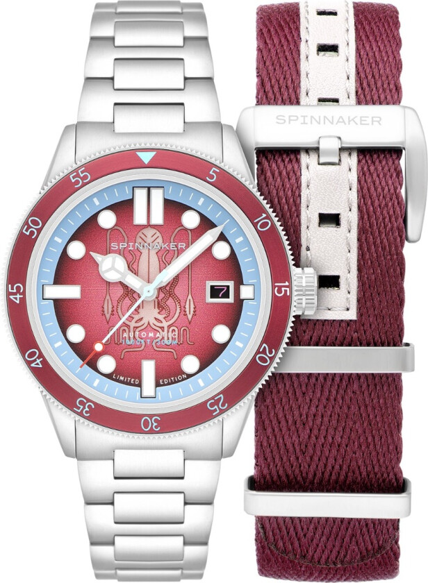 Cahill 300 Automatic Limited Edition Calamar Red MCS SP-5125-11 - Automatisk - Sølv - Herreklokker - Rustfritt stål - ledd m/pin - Safir