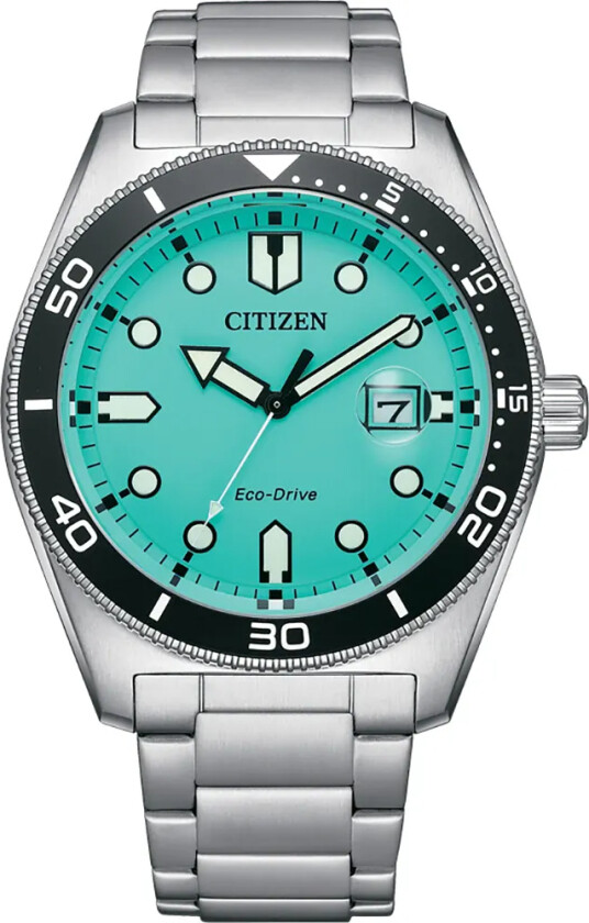 Eco Drive Solar AW1760-81W - Kvarts - Sølv - Herreklokker - Rustfritt stål - ledd m/pin - Mineral