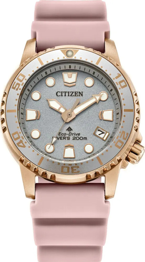 Promaster Diver EO2023-00A - Kvarts - Rosegull - Dameklokker - Silikon - Mineral