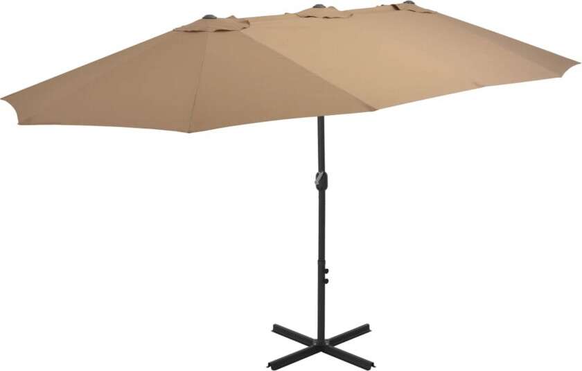 Parasol med aluminiumsstang 460x270 cm gråbrun