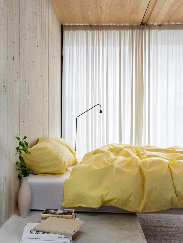 Sol sengesett lys gul