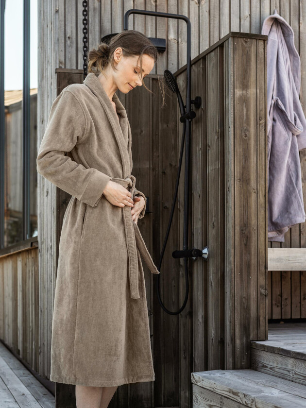 Svanen morgenkåpe dame beige
