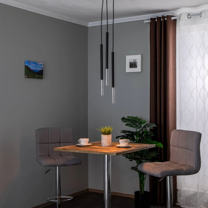 Thalassa pendel 3lk G9 svart/gull rund