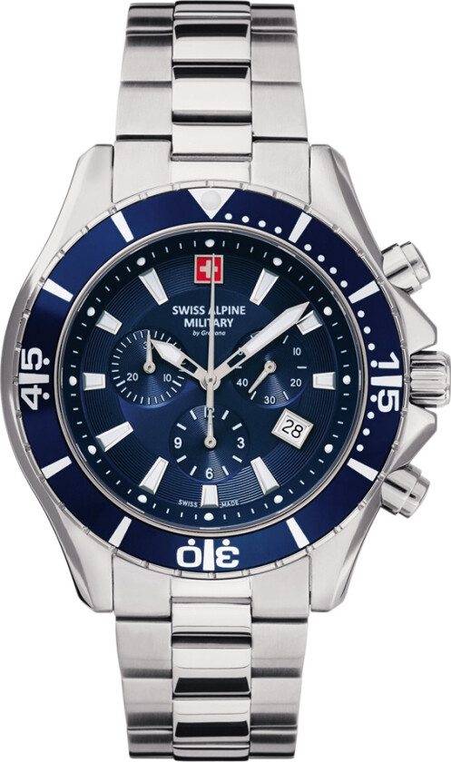 Nautilus Chrono 7040.9135SAM - Kvarts - Sølv - Herreklokker - Rustfritt stål - ledd m/pin - Safir