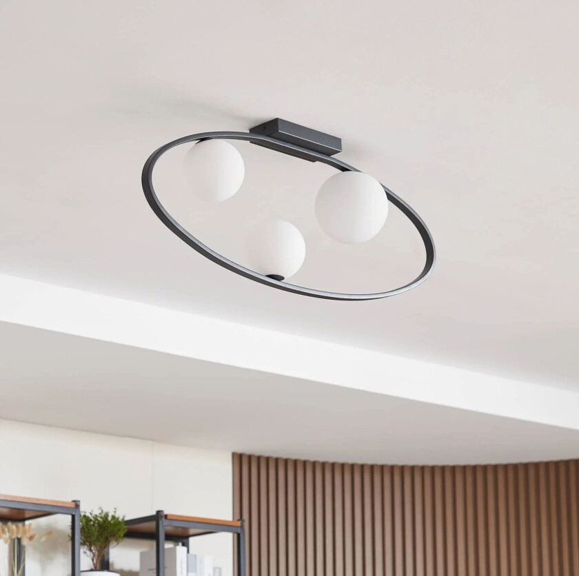 Kulka taklampe, 3-lys, glasskupler