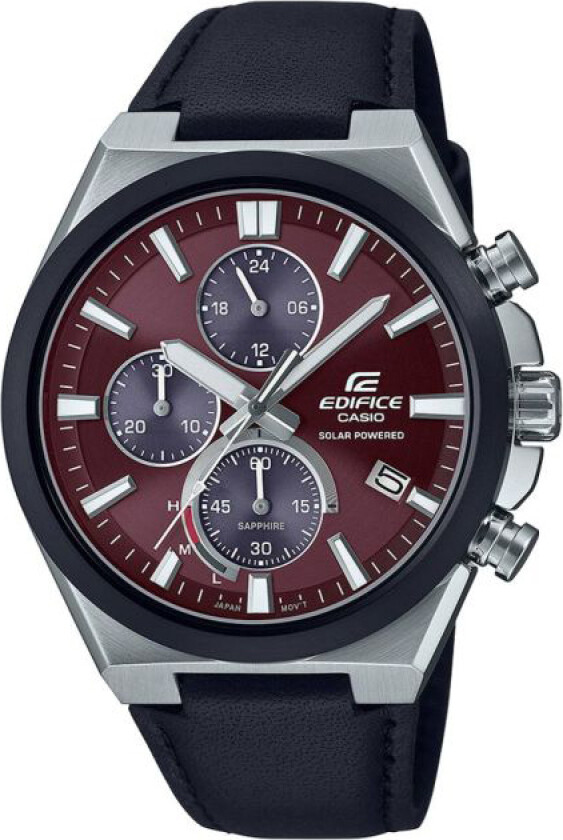 Edifice EFS-S630BL-5AVUEF - Kvarts - Sølv - Herreklokker - Skinn - Safir