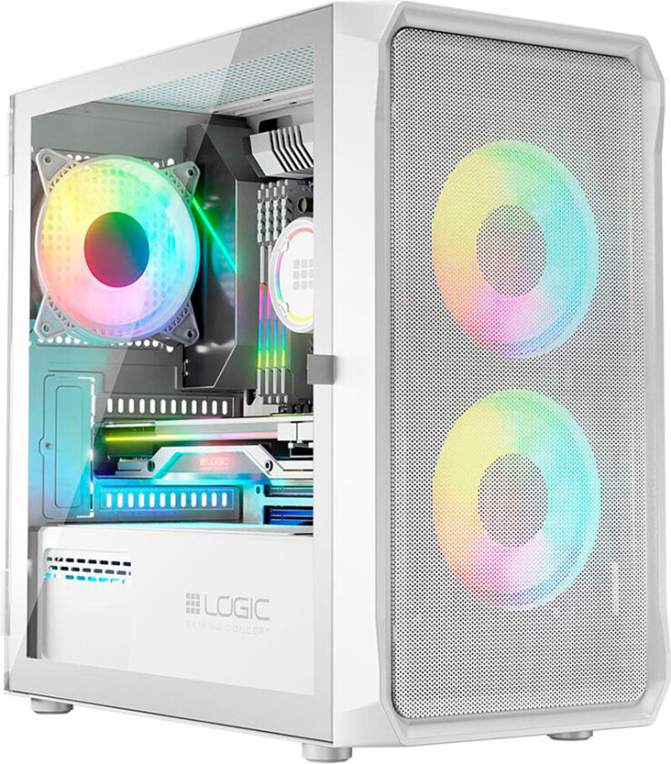 Logic PORTOS ARGB Mini PC-veske (ATX) Hvit