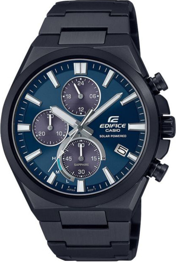 Edifice EFS-S630DC-2AVUEF - Kvarts - Sort - Herreklokker - Rustfritt stål - ledd m/pin - Safir