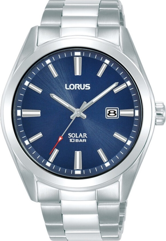 Mens Solar RX329AX9 - Kvarts - Sølv - Herreklokker - Rustfritt stål - ledd m/pin - Mineral