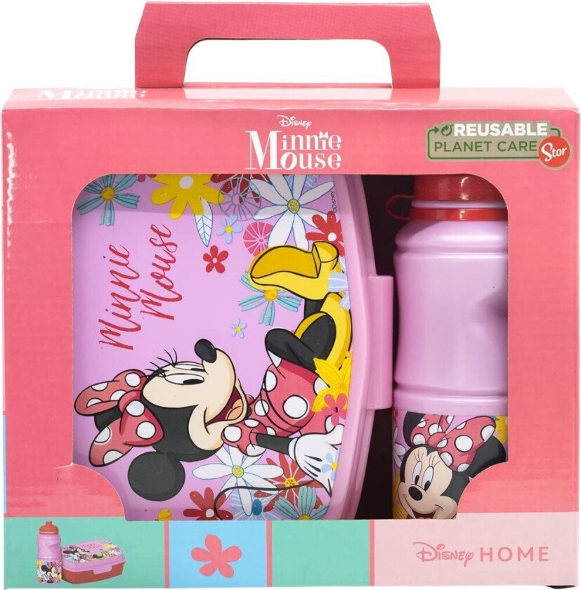 2-Pack Disney Minnie Mouse Spring Look Matboks & Vannflaske Gift Box