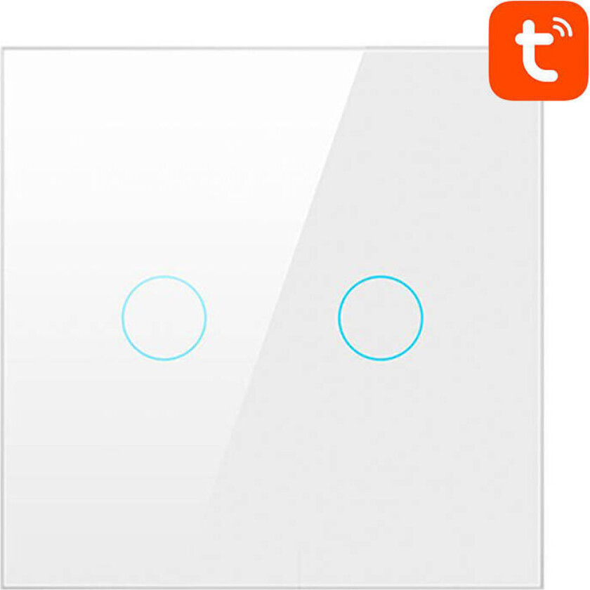 Avatto LZTS02-EU-W2 Smart lysbryter 2-veis Nei nøytral (ZigBee/Tuya) Hvit