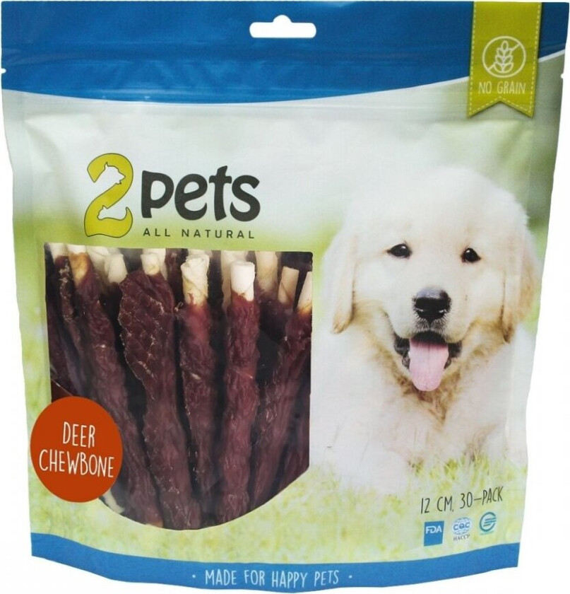 2pets Tyggepinne med Hjort 12 cm (30-pack)