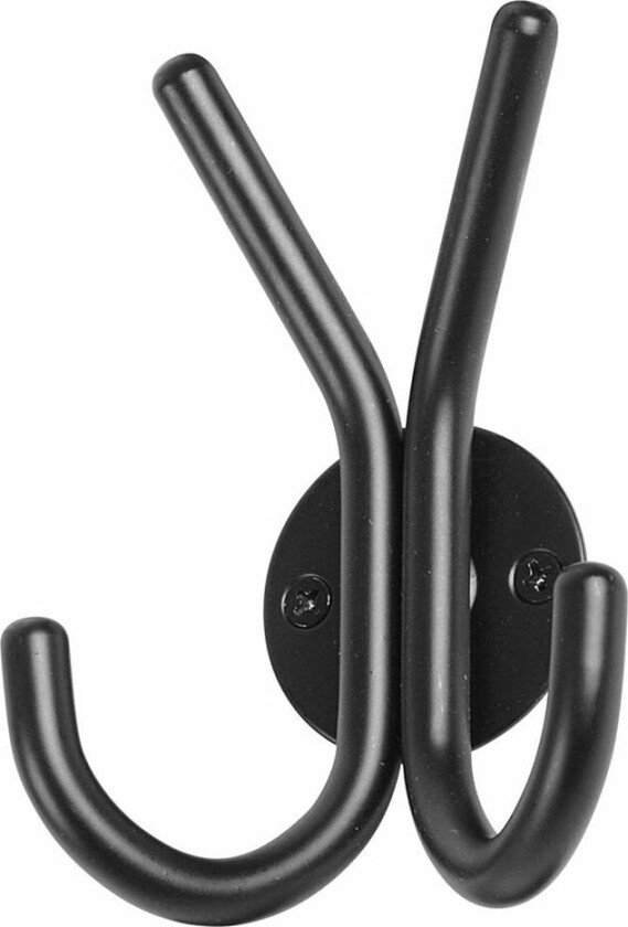 Home It Dobbel hattekrok (9x5x12,5cm) Svart