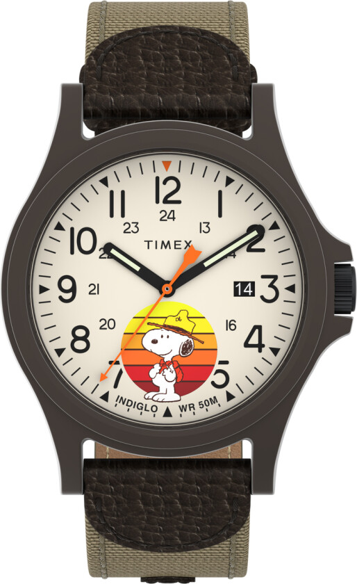 Expedition X Peanuts Beagle Scout TW4B29200 - Kvarts - Brun - Herreklokker - Stoff - Akryl