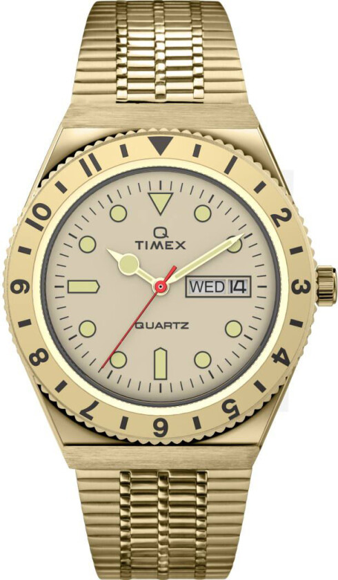 Q Reissue Day-Date TW2V18700 - Kvarts - Gull - Unisex - Rustfritt stål - ledd m/pin - Akryl